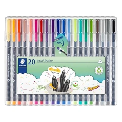 Imagen de Staedtler 334 ST Estuche con 20 rotuladores, Multicolor, (334 SB20)