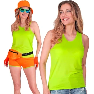 Imagen de W WIDMANN MILANO Party Fashion Camiseta sin mangas de mujer, camiseta, top, para fiestas temáticas los 80, carnaval