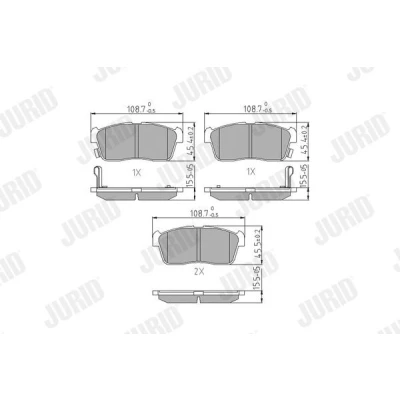 Imagen de JURID 572471J Juego de pastillas freno con avisador acústico desgaste sin accesorios SUZUKI: Ignis 2, I, Alto VII, NISSAN: Pixo