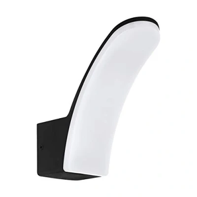 Imagen de Eglo FIUMICINO Aplique de pared para exterior Negro, Blanco, Iluminación al aire libre, exterior, Aluminio, IP44, Fachada, I