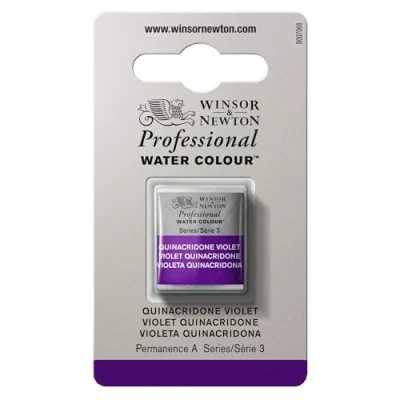 Imagen de Winsor &amp; Newton Acuarela Profesional Pintura de Acuarela, Alta Luminosidad, Resistente a la Luz, Calidad Archivo, 1/2 Godet, Color Violeta Quinacridona