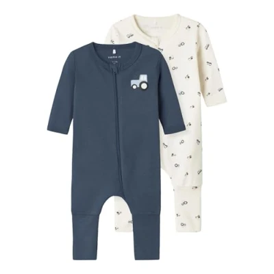 Imagen de Name it 2ERPACK Pijama para niños, Talla: 4m, Jet stream