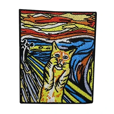 Imagen de Finally Home Parche termoadhesivo con diseño de gato El grito