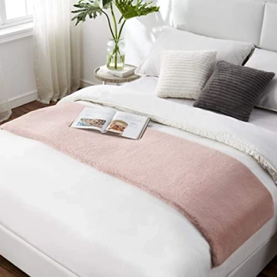 Imagen de Teppich Wölkchen alfombra de imitación piel sala estar, decoración la dormir lavable como cama, cojín silla Rosa, 50 x 150 cm