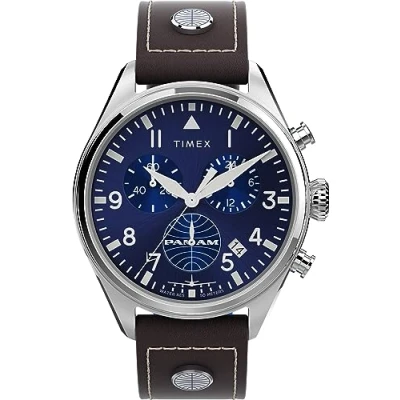 Imagen de Timex Reloj Cronógrafo para Hombres de Cuarzo con Correa en Cuero TWG030000