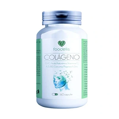 Imagen de Colageno con magnesio y acido hialuronico 2 Meses + CURCUMA Q10 Zinc Articulaciones Huesos Piel Pelo Vitaminas para el cabello 60UD FOODELIS