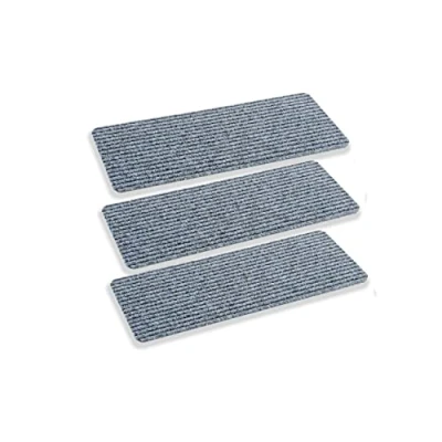 Imagen de ASTRA Felpudo Interior Plata Antideslizante Antipolvo 25x60 cm Juego de 3 Repelente al Agua Rib Line Resistente antiestático