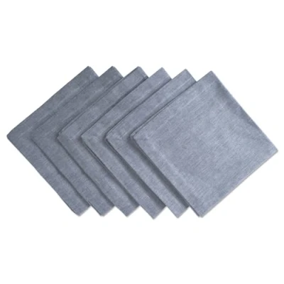 Imagen de DII CAMZ36965 100% algodón, Juego de servilletas Chambray, Gran tamaño básico para Todos los días, Azul, 6 Unidades