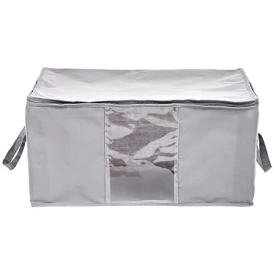 Imagen de Amazon Basics Bolsas con cremallera y ventanilla, 60 x 45 29 cm, Gris