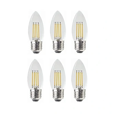 Imagen de WELSUN LED 3V Bombilla de Vela C35 lámpara Vintage E26 / E27 2W Filamento Edison Light Bulbs para Power Solar Pendant Street Chandelier 6 Pack