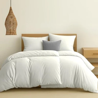 Imagen de Dreamzie Funda Nordica Algodon 135x200 Blanco Ropa de Cama, 2X Edredon y Almohada 80x80 Algodón Reforzado 4 Piezas