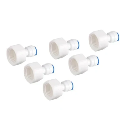 Imagen de Adaptador Osmosis Conector Rápido Inversa del Filtro Agua Hembra 6pcs 1/4 Tubo OD a 1/2