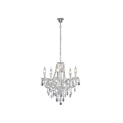 Imagen de Reality R1107 00 Leuchten Lámpara con 5 luces, bombillas excluidas, E14, 40 W, 230 V, A++, E, IP20, alto de 150 cm, diámetro 52 acrílico, transparente claro