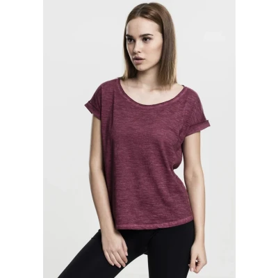 Imagen de Urban Classics Ladies LONG BACK Shaped Spray DYE TEE Camiseta básica, Mujer, Talla: Large, Burgundy