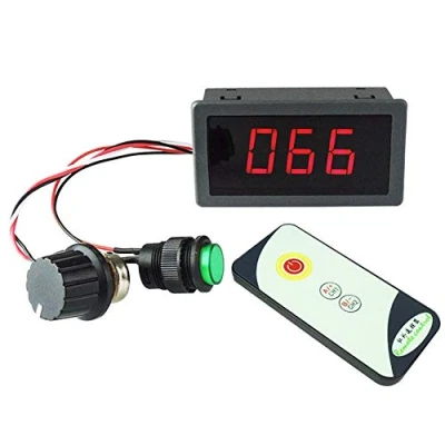 Imagen de DollaTek Controlador de Velocidad del Motor 6V 12V 24V 5A PWM DC con Pantalla Digital LED Regulador Control Remoto IR