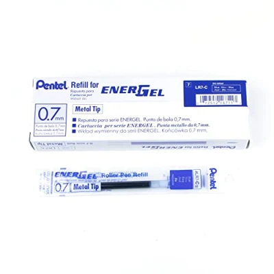 Imagen de Pentel LR7 B Rellenable Cartucho para Energel Pens 0.35 mm, Paquete de 12 Rojo Azul