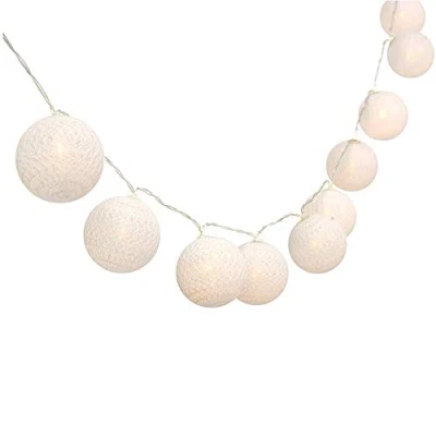 Imagen de Treer Luces de Bolas Algodón Cadena Navidad, Batería Lámpara Guirnalda Luminosa Hogar, Jardín, Patio, Fiesta, Vacaciones, Boda Decoración (3M 20 Pelotas,Blanco)