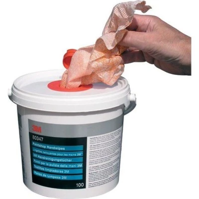 Imagen de 3M HandWipe 80347 Toallitas para limpieza de las manos Caja dispensadora with Aloe Vera, Lanolin 100
