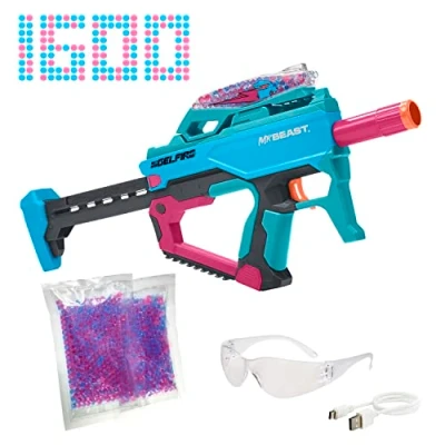 Imagen de Nerf Pro Gelfire X MrBeast Blaster, 1600 Rondas Gelfire, 300 tolva Redonda, batería Recargable, Gafas