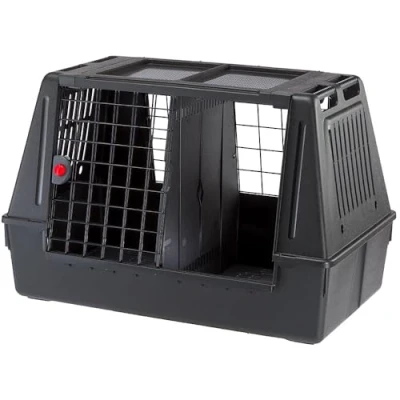 Imagen de Ferplast Transportín Perros Coche Atlas Car Scenic 100, Transportin Perro Grande MAX 40 Kg. Cerradura de Seguridad, Compartimentos portaobjetos, Alfombrilla Drenaje incluida, 100 x 60 h 66 cm.