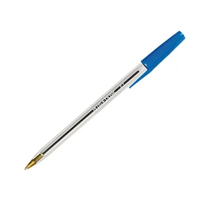 Imagen de PLUS Office Bolígrafos Basic Pack de 50 con Capuchón, Tinta fluida Viscosa, Óptimo para uso oficina, casa y escolar, Color Azul Trazo 0,7 mm (50 Azules)