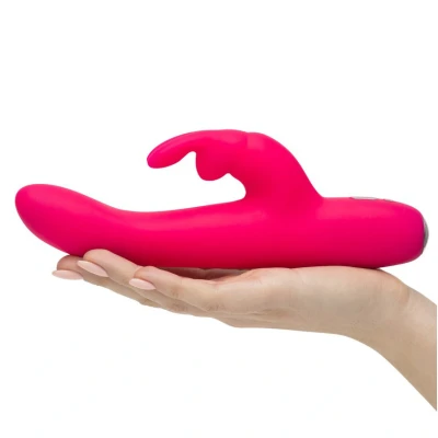 Imagen de Vibrador Conejito curvado rosa color y de silicona Happy Loky