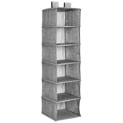 Imagen de Amazon Basics Estantería para colgar en armario, 6 filas, Gris Brezo, 12 x 2 cm