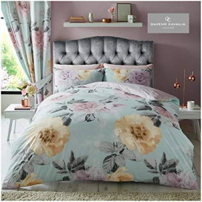 Imagen de GC GAVENO CAVAILIA Funda de edredón Floral Doble, cálido y Acogedor Juego Ropa Cama Reversible Impresa, cómodas Fundas
