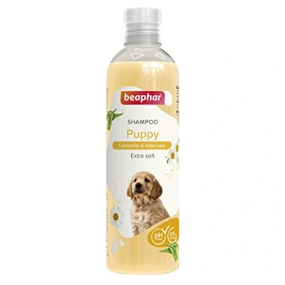 Imagen de Beaphar Champú Cachorros 250ml Extractos Naturales de Aloe Vera y Camomila Cuida Protege su Piel Pelo Apto para Las Pieles más sensibles Extra Suave Vegano pH Neutro 250 ml