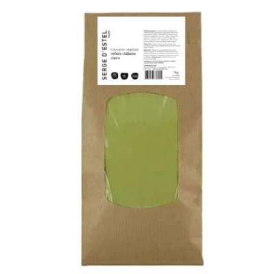 Imagen de Henna cataños claros, 1 kg, coloración vegetal, 100% natural, aportando magníficos reflejos de color marrón claro sin dañar el cabello. Ideal para cabello rubio