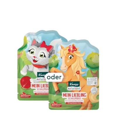 Imagen de Kneipp Naturkind baño de espuma Mi favorito, aditivo con aceite almendras nutritivo y extracto sandía para diversión mágica, aroma afrutado agua roja, a partir 3 años,