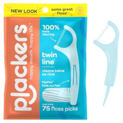 Imagen de Plackers Twin Line Dental Flossers, 75 count