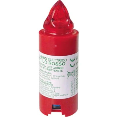 Imagen de La Briantina Lumino eléctrico LED Stilo, Duración 365 días, rojo con luz Intermitente, 9,5 x 3,3 cm