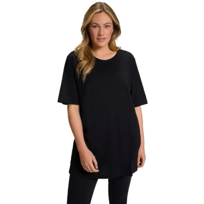 Imagen de Ulla Popken T Shirt, Rundhals Camiseta, Negro (Schwarz 10), 68 70 para Mujer