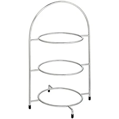 Imagen de Utopia Soportes para Placa F91006 000000 B01001, Soporte Cromado de 3 Niveles, 42 cm, sostener Platos x 23 cm (Caja 1)
