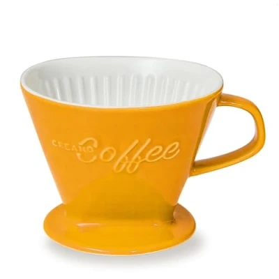 Imagen de Filtro de Café Porcelana, Tamaño 4 (Amarillo Azafrán) Disponible en 6 Colores