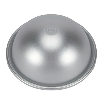 Imagen de Raguso Molde de semicírculo 10 cm pastel gasa del hemisferio aluminio Moldes bola redonda para pasteles Postre Pudín hornear