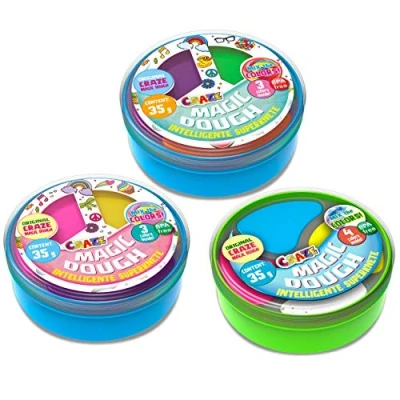 Imagen de CRAZE Magic Dough Twist Tricolor Pack de 3 Plastilina inteligente colores para mezclar 3x 35g Arcilla modelar Cajas Actividades artesanales niños Manualidades 4 años 30424