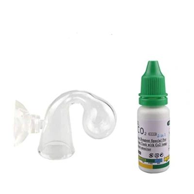 Imagen de Calayu CO2 Drop Checker Monitor de larga duración con ventosa, 15 ml líquido prueba, equipo acuario