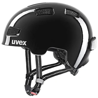 Imagen de uvex hlmt 4 reflexx Casco para niños, Unisex Youth, Black, 51 55 cm