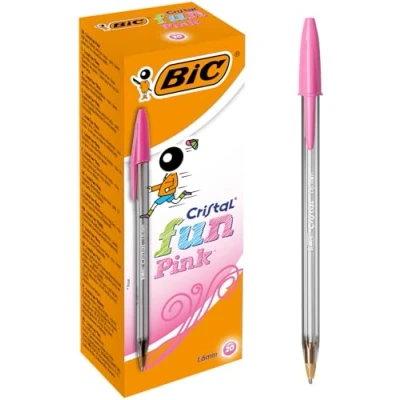 Imagen de BIC Cristal Fun bolígrafos Punta Ancha (1,6 mm) Rosa, Caja de 20 unidades
