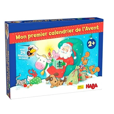 Imagen de HABA Premier Calendrier de l&#039;Avent 306359 Calendario Adviento, con figuras Madera Navidad en la granja A partir 2 años edad (versión francesa)
