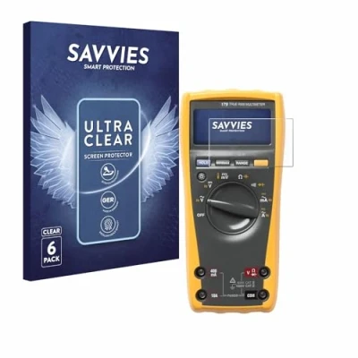 Imagen de savvies Protector Pantalla para Fluke 179 multímetro (6 Unidades) Película Ultra Transparente