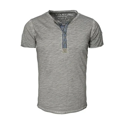Imagen de KEY LARGO Arena Button Camiseta, Silver (1107), XL para Hombre