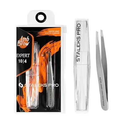 Imagen de STALEKS PRO Pinza para cejas escasas y finas, precisa, acero inoxidable. Expert 10/4