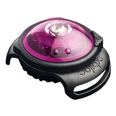 Imagen de Orbiloc luz LED de seguridad doble intermitente/sólida para perros, correr alta visibilidad, duradera, resistente al agua, a los impactos, se fija arneses y collar, paseo