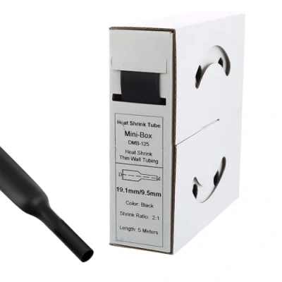 Imagen de Offgridtec Tubo termorretráctil (5 m, 19,1 mm &gt; 9,5 mm), color negro