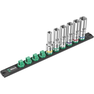 Imagen de Wera 05005470001 Juego de llaves vaso en tira magnética vasos C Deep 1, arrastre 1/2&quot;, 6 piezas