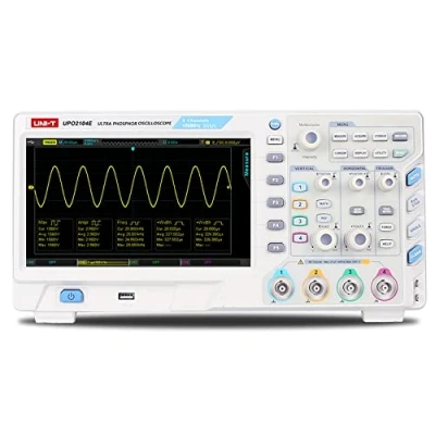 Imagen de UNI T UPO2104E Osciloscopio digital de 4 canales, 100 MHz, 1 GSa/s, profundidad memoria 56 Mpts, 80000 Wfms/s, 8 pulgadas TFT LCD WVGA (800 x 480)
