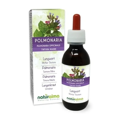 Imagen de Pulmonaria (Pulmonaria officinalis) hierba con flores Tintura Madre sin alcohol Naturalma Extracto líquido gotas 120 ml Complemento alimenticio Vegano